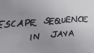ESCAPE SEQUENCE IN JAVA ICSE COMPUTER CLASS 10