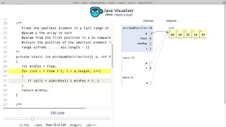 APCSA OOD 08 08 Selection Sort Java Visualizer