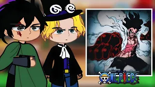 revolutionary army react to luffy future part 1 one piece gacha react to one piece