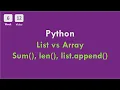 6-12 CS50x In Arabic - List in python vs array in C sum len list append