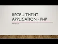 Recruitment application - PHP
