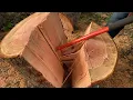 How to split large wood rounds no axe required