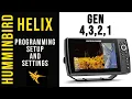 Humminbird Helix Gen 4 3 2 1 Settings Setup Program Tutorial for Fishing