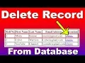 20 How to Delete Record from database from HTML PHP Web Page query to delete record from database