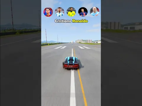 🚘CR7 vs Messi vs Mbappe vs Neymar vs Champions League ⚽️#beamngdrive #shorts #football