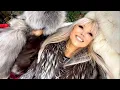 Lagu Silver and White fox fur coats