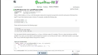 Java Practice It 3 3 printPowersOfN method basics parameters for loops