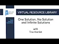 One Solution No Solution and Infinite Solutions