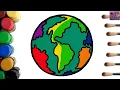 Earth Coloring Pages How to Draw and Color Earth Very Easy