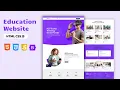 Build a Modern Education Website Using HTML CSS JavaScript Free Source Code