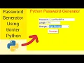 How to create an Password generator using tkinter module in python