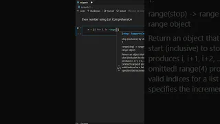 Find Even Numbers using List comprehension in just one line of Python code Python Tutorials