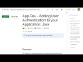 App Dev - Adding User Authentication to your Application Java