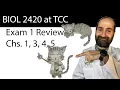BIOL 2420 Exam 1 Review at TCC