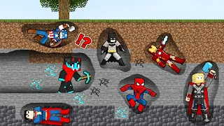i FOUND Buried SUPERHEROES in Minecraft!