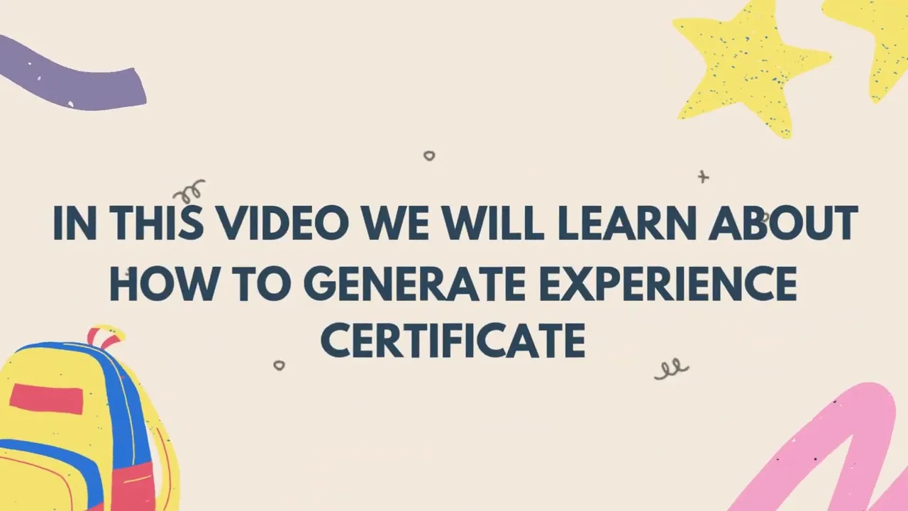 Experience Certificate