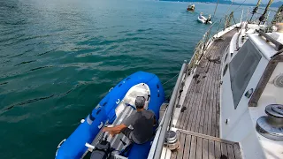 How to move a SAILING BOAT with no engine and no wind Episode 162 (Sailing Catalpa)