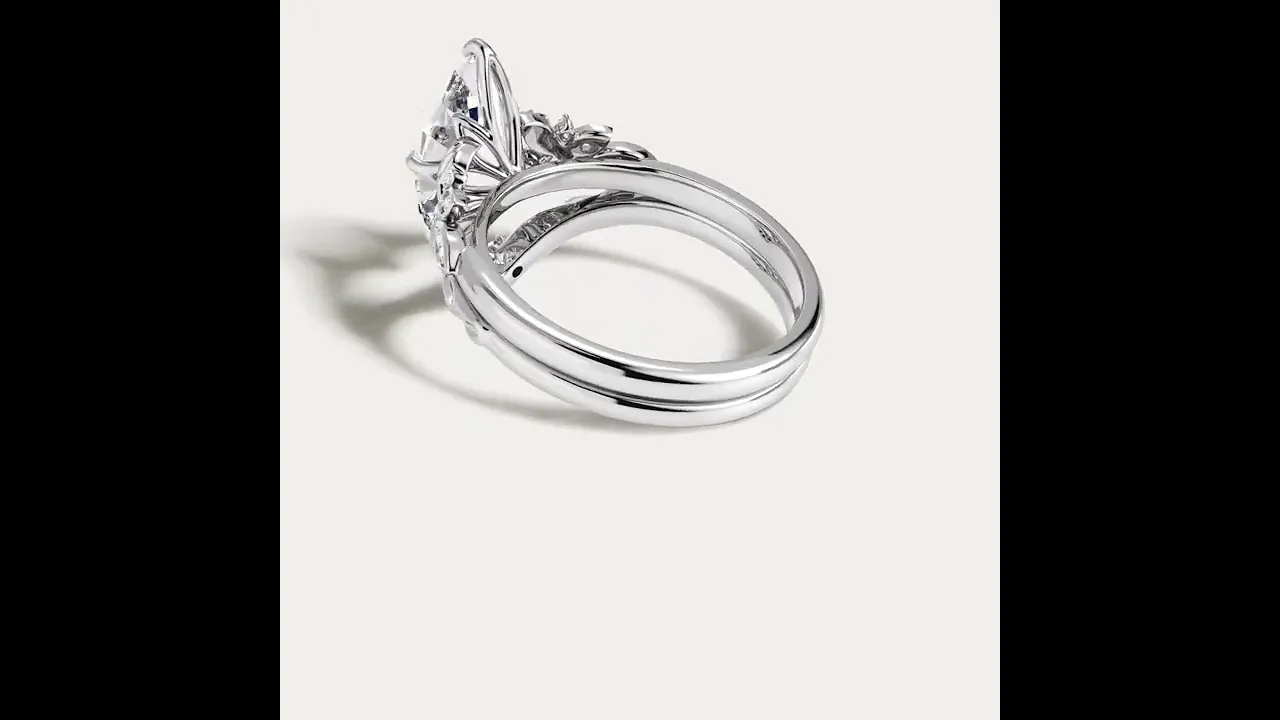 Althea丨Marquise Cut Lab-Grown Diamond Ornate Bridal Ring Set