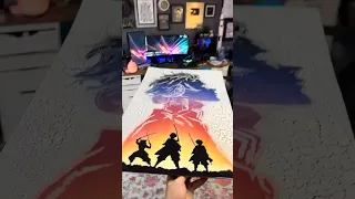 “Demon Slayer” Tanjiro, Zenitsu ,Inosuke SPRAY PAINTING ART #tanjiro #zenitsu #inosuke #asmr