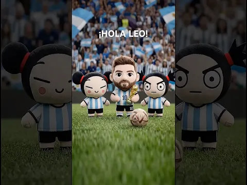 Pucca y Garu hoy conocieron al campeon del mundo Messi 🇦🇷 #futbol #pucca #mundial #messi #soccer