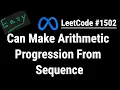 Can Make Arithmetic Progression From Sequence with Python JavaScript Java and C - LeetCode