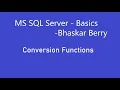 SQL Basics - Conversion Functions CAST CONVERT