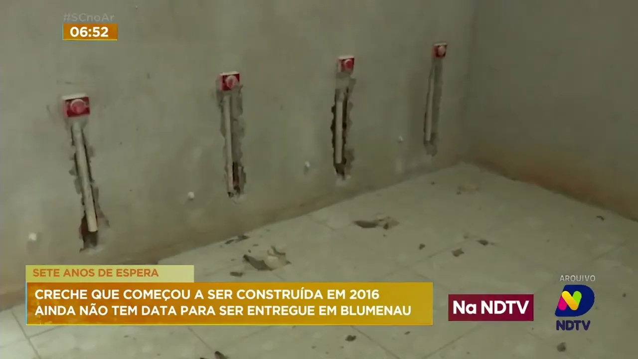 Obras em nova creche de Blumenau não tem data para serem concluídas