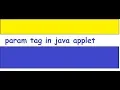 Java Applet Param Tag What is param tag in Java Applet