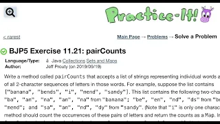 Java Practice It Exercise 11 21 pairCounts collections sets and maps hashmap for if else