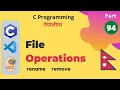 File Operations rename remove C Programming Tutorial in Nepali