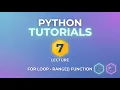 Lecture 7 For Loop range function