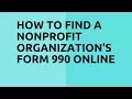 How to Find a Copy of a Nonprofit s Form 990 on the Internet