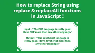How To Replace String Using replace replaceAll Functions In JavaScript