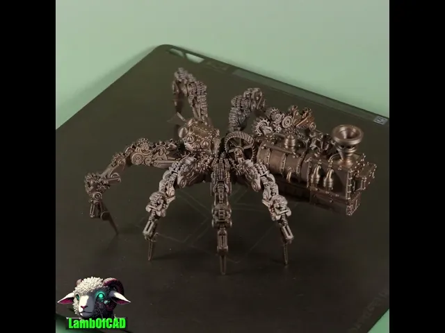 Articulated Steampunk Jumping Spider (also static .stl minature) video thumbnail