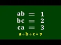 Download Lagu A Nice Algebra Problem | Math Olympiad | Find a+b+c=?