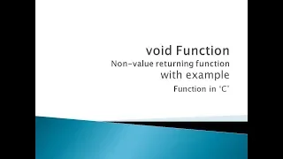 65 - void Function Non-Value returning Function