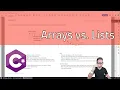 7 4 Differences between Arrays Lists - Learning C