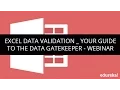 Excel Data Validation Your Guide to the Data Gatekeeper - Webinar Edureka