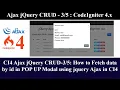 CI4 Ajax jQuery CRUD- How to Fetch data by id in POP UP Modal using jquery Ajax in Codeigniter 4