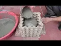 Download Lagu Amazing Ideas From Cement And Egg Tray - Simple Way To Have Beautiful And Unique Pots At Home