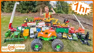 Toy truck compilation 2! Construction, rescue & farm toys for kids with Bruder, Lego & RC | Kid Crew