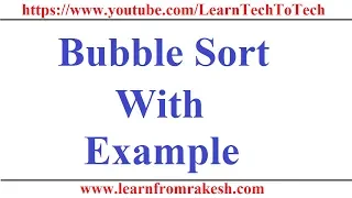 Data Structure and Algorithm Tutorial Bubble Sort Algorithm with Example