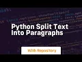 python split text into paragraphs