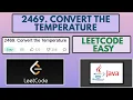 Leetcode 2469 Convert the Temperature Easy Java Solution