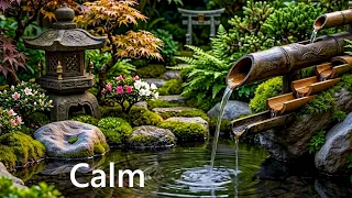Relaxing Music + Bamboo Water Fountain 🎶 Deep Healing and Meditation Music Relax Mind Body, Spa