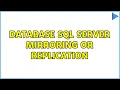 Database sql server Mirroring or replication 2 Solutions