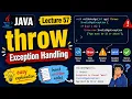 throw keyword in Java Exception handling by throw