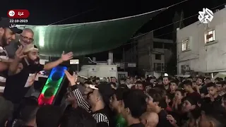 حط السيف قبال السيف   هتافات مؤيدة للقسام بساحة مستشفى الشفاء بغزة دندنها