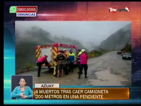 4 muertos tras caer camioneta 200 metros en una pendiente