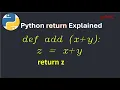 py6 2 Python Functions Explained Return Statement